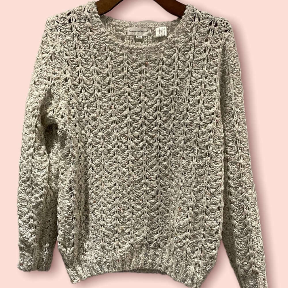 Wool Blend Knit Crewneck Sweater